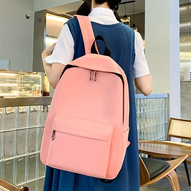 4PCS Pink Backpack Set School Daypack Travel Shoulder Tote Lunch Pencil Bag