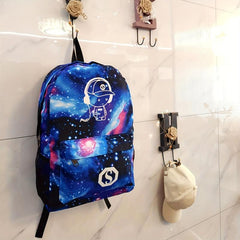 Luminous Star Pattern School Bag Large Capacity Zipper Backpack