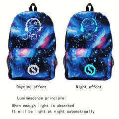 Luminous Star Pattern School Bag Large Capacity Zipper Backpack
