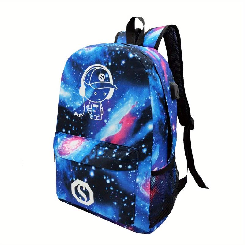 Luminous Star Pattern School Bag Large Capacity Zipper Backpack
