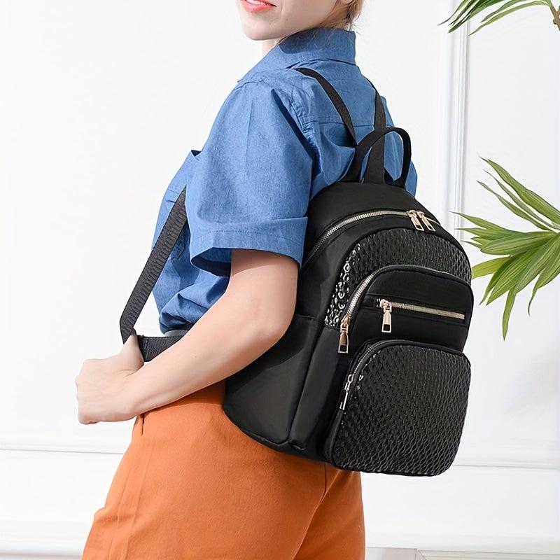 Casual Geometric Embossed Backpack