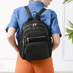 Casual Geometric Embossed Backpack
