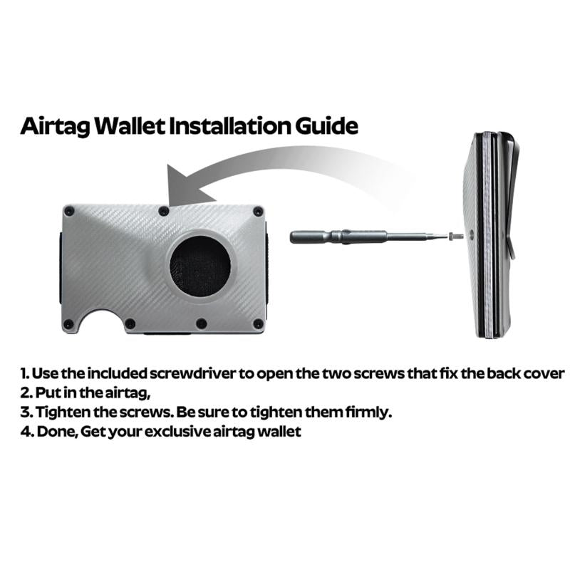 Gray Carbon Fiber Card Holder Airtag Card Holder Anti-theft Brush Wallet