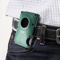 Gray Carbon Fiber Card Holder Airtag Card Holder Anti-theft Brush Wallet