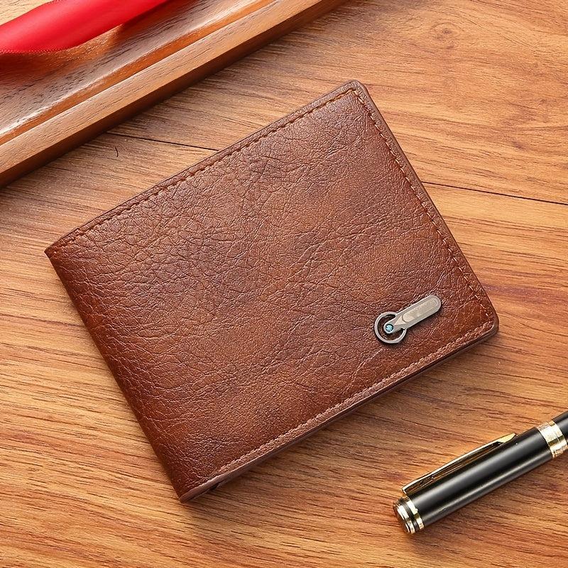 Men's Leather Short Wallet Money Clip Card Holder Coin Purse