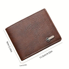 Men's Leather Short Wallet Money Clip Card Holder Coin Purse