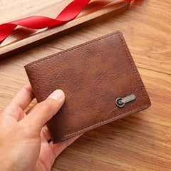 Men's Leather Short Wallet Money Clip Card Holder Coin Purse