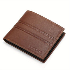 Men's Leather Short Wallet Money Clip Card Holder Horizontal Wallet Coin Pocket