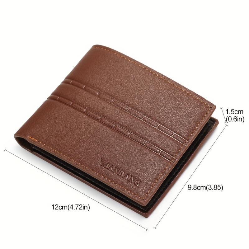 Men's Leather Short Wallet Money Clip Card Holder Horizontal Wallet Coin Pocket