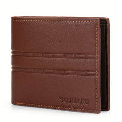 Men's Leather Short Wallet Money Clip Card Holder Horizontal Wallet Coin Pocket