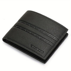 Men's Leather Short Wallet Money Clip Card Holder Horizontal Wallet Coin Pocket