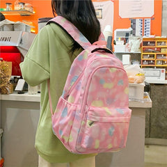 Colorful Zipper Backpack Large Capacity School Bag for Students