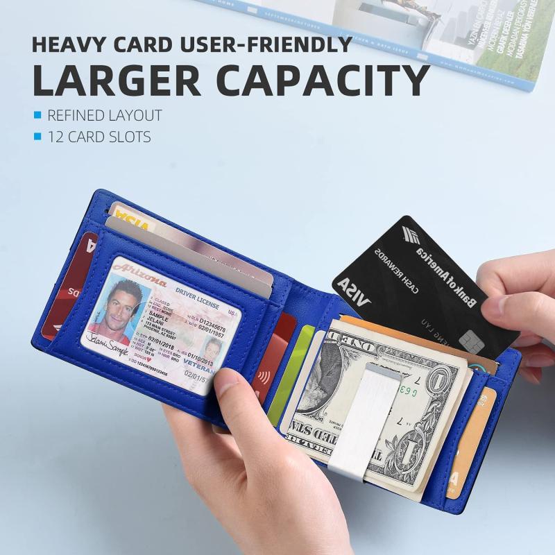 Men's RFID Blocking Bifold Money Clip Card Holder Wallet