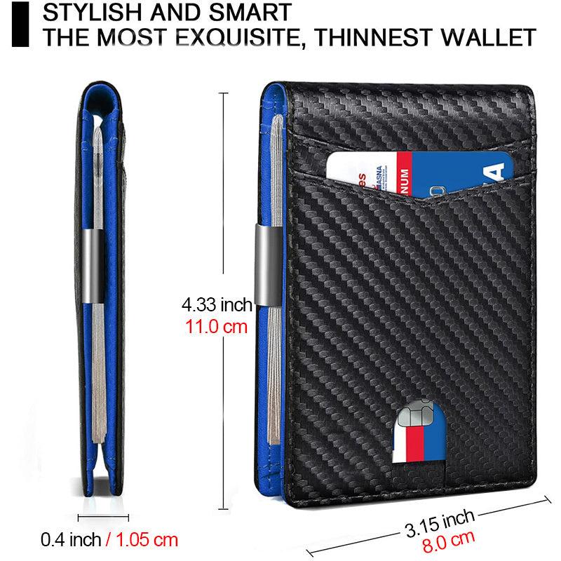 Men's RFID Blocking Bifold Money Clip Card Holder Wallet