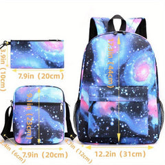 Men's Backpack Student Bag Three Piece Set Outdoor Travel Mountaineering Bag