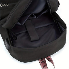 Kpop Chain Decor Backpack Nylon Travel Rucksack Schoolbag