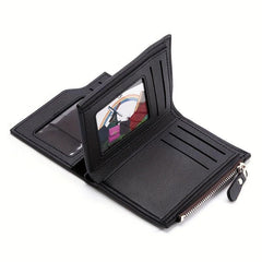 Men's Mini Coin Purse Zipper Bag PU Leather