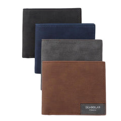 Men's Leather Short Wallet Slim Money Clip Card Holder Vintage