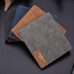 Men's Leather Short Wallet Slim Money Clip Card Holder Vintage