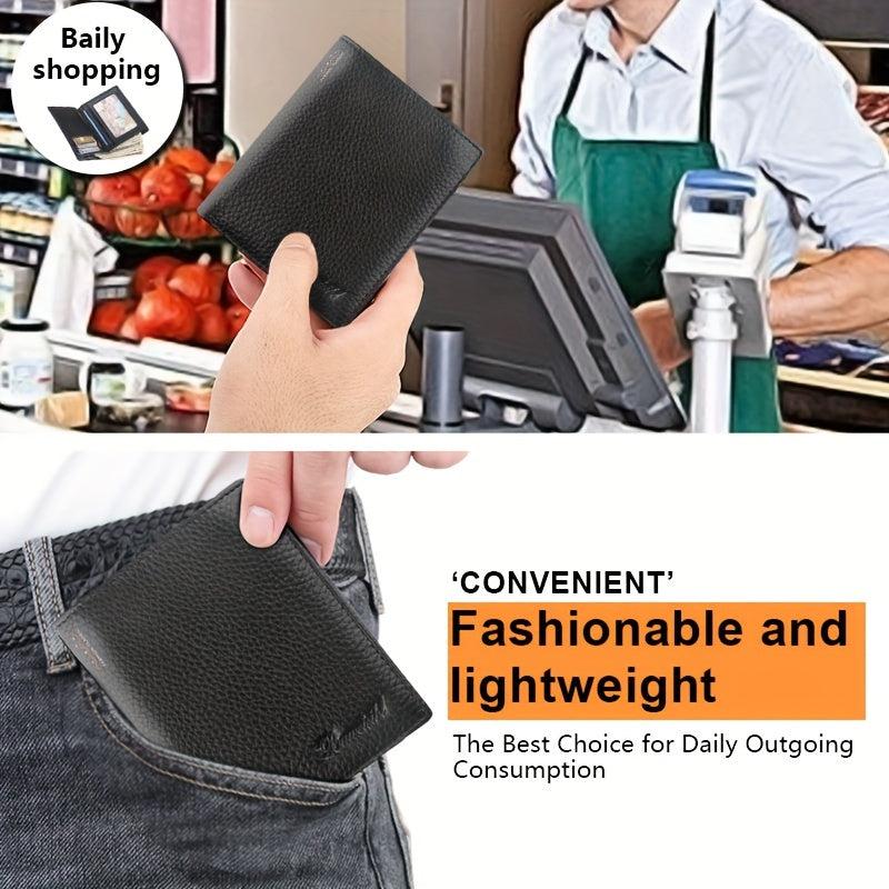 Men's Leather Short Wallet Money Clip Card Coin Pocket Gift