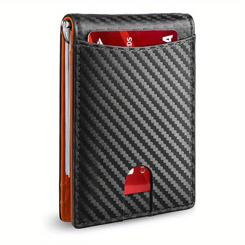 RFID Blocking Bifold Wallet With Money Clip Minimalism Credit Card Holder