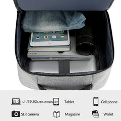 Men's Waterproof Backpack School Laptop Backpack with USB Charging Port