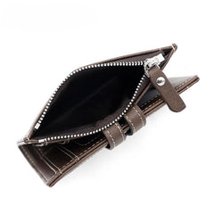 Men's Leather Short Wallet Money Clip Card Holder Zipper Coin Purse
