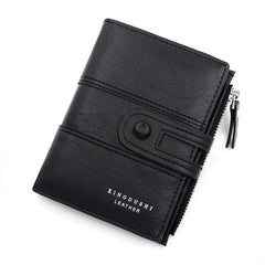 Men's Leather Short Wallet Money Clip Card Holder Zipper Coin Purse