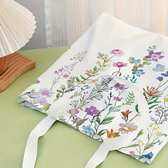 Flower Pattern Printed Casual Tote Bag Reusable Handbag Multifunctional