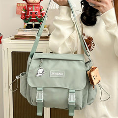 Japanese-Inspired Messenger Bag with Crossbody Strap