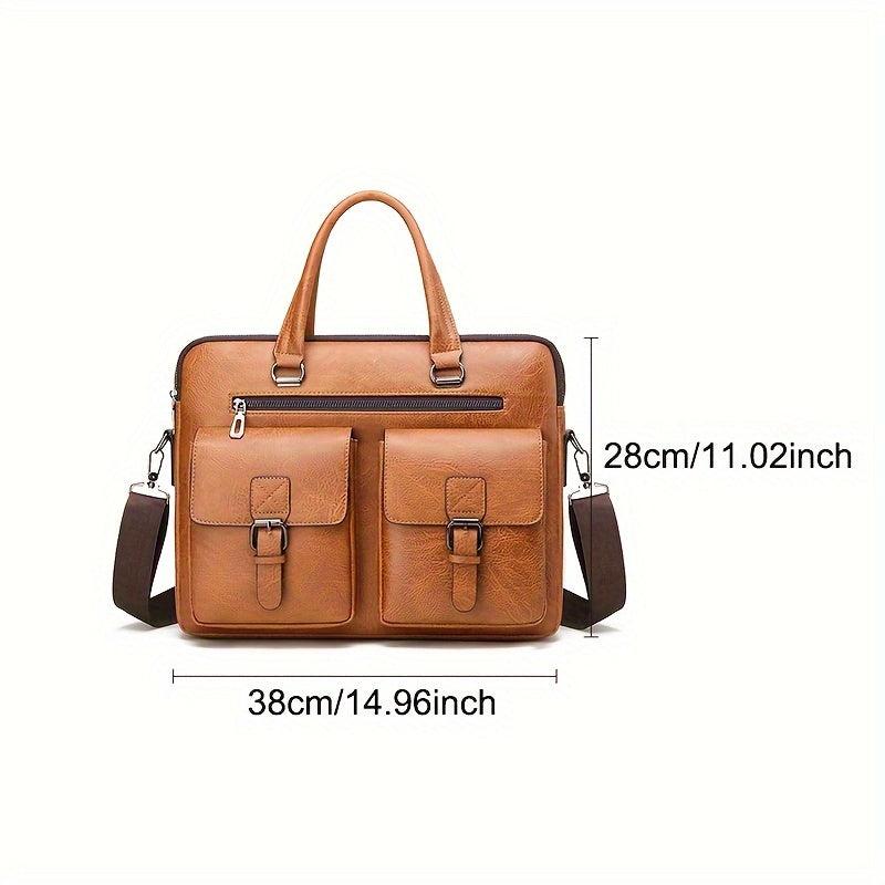 Retro Large Capacity Business Handbag Briefcase