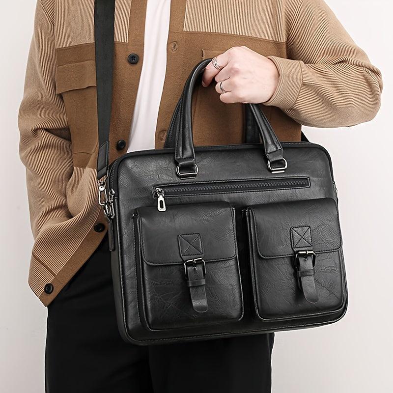 Retro Large Capacity Business Handbag Briefcase