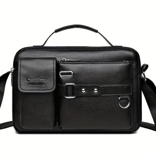 Men's Faux Leather Crossbody Bag Adjustable Strap Travel Everyday Use