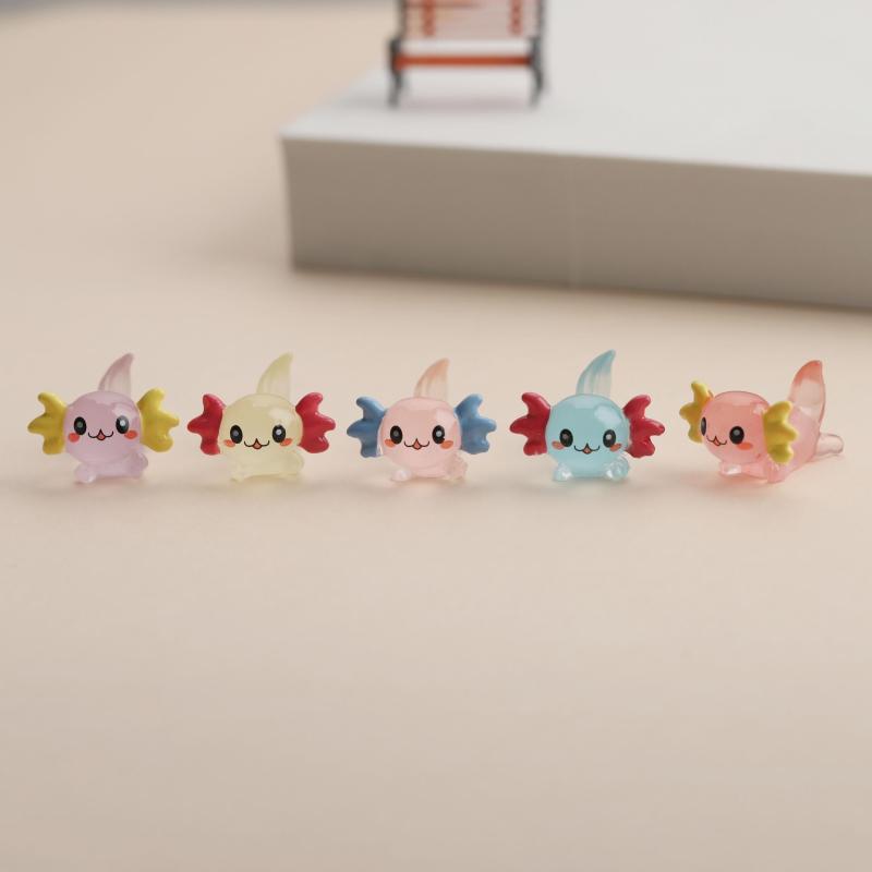 5pcs Luminous Dragon Resin Decoration for Room Pet House Fish Tank