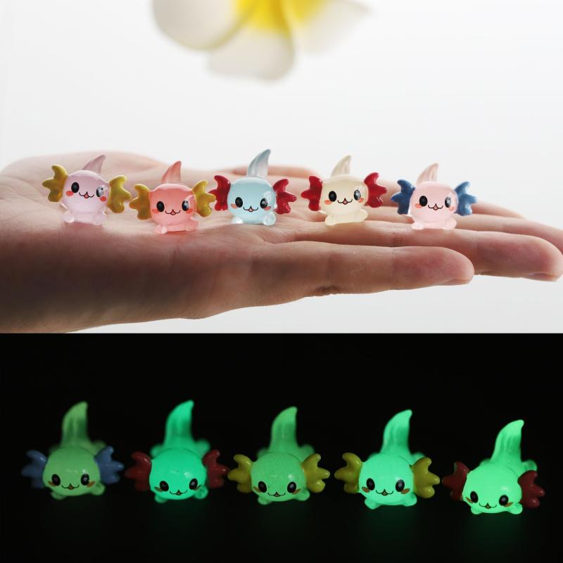 5pcs Luminous Dragon Resin Decoration for Room Pet House Fish Tank