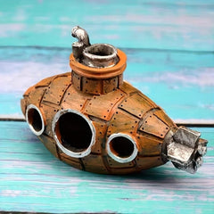 Submarine Diver Fish Tank Ornament Resin Sunken Decor