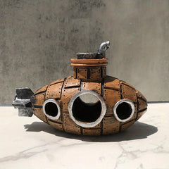 Submarine Diver Fish Tank Ornament Resin Sunken Decor