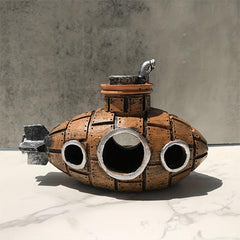 Submarine Diver Fish Tank Ornament Resin Sunken Decor
