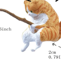 Mini Fish Tank Cat Fishing Ornament for Vibrant Aquariums
