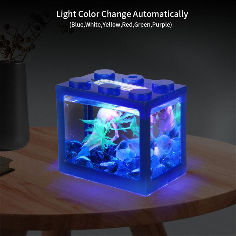 Small Plastic Fish Tank with Filter and LED Light