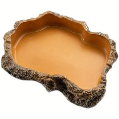 Resin Rock Dish Reptile Amphibian Feeding Bowl for Pets