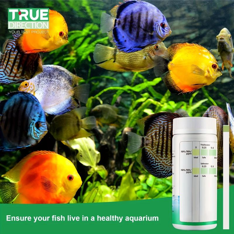 Ammonia Test Strips for Fish Tanks - Monitor NH3 NH4 Levels