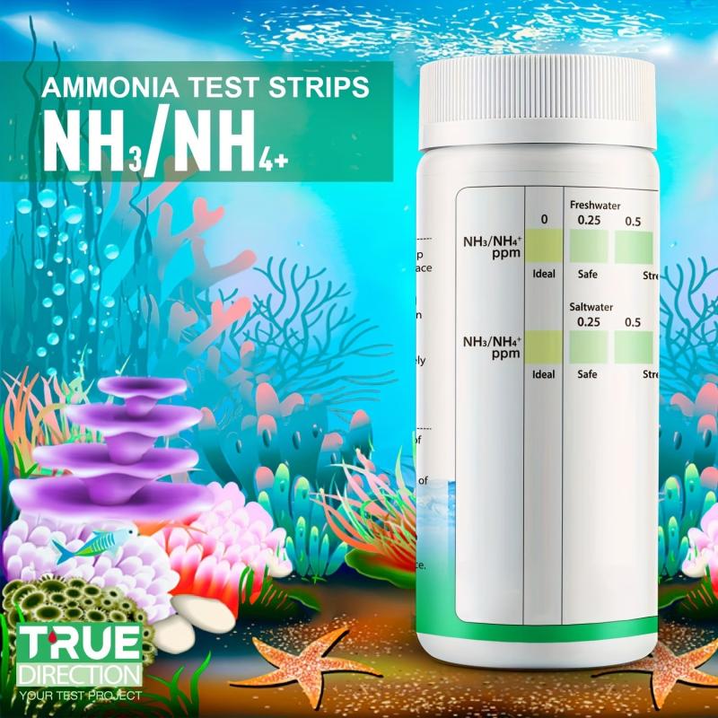 Ammonia Test Strips for Fish Tanks - Monitor NH3 NH4 Levels