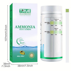 Ammonia Test Strips for Fish Tanks - Monitor NH3 NH4 Levels