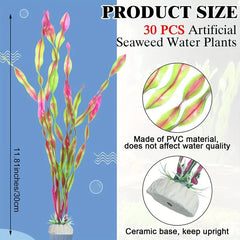 6pcs Artificial Seaweed Water Plants For Aquarium Plastic Fish Tank Plant Decor