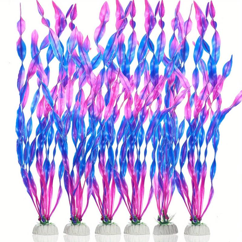 6pcs Artificial Seaweed Water Plants For Aquarium Plastic Fish Tank Plant Decor