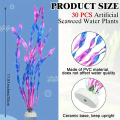 6pcs Artificial Seaweed Water Plants For Aquarium Plastic Fish Tank Plant Decor