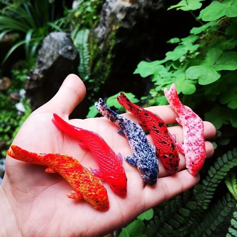 5pcs Resin Koi Carp Fishbowl Model Small Statue Resin Craft