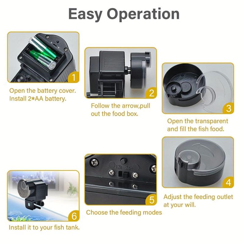 Automatic Aquarium Fish Feeder Programmable Timer Dispenses Food for Tank