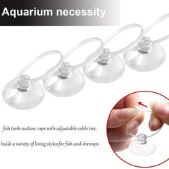 20pcs Aquarium Suction Cups & Hooks with Adjustable Cable Ties